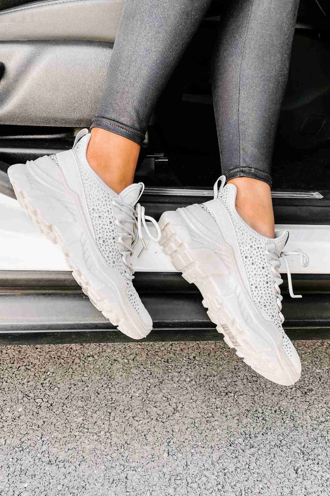 Touch Of Sparkle Chunky Rhinestone Sneakers (Grey) ?? NanaMacs - Image 2