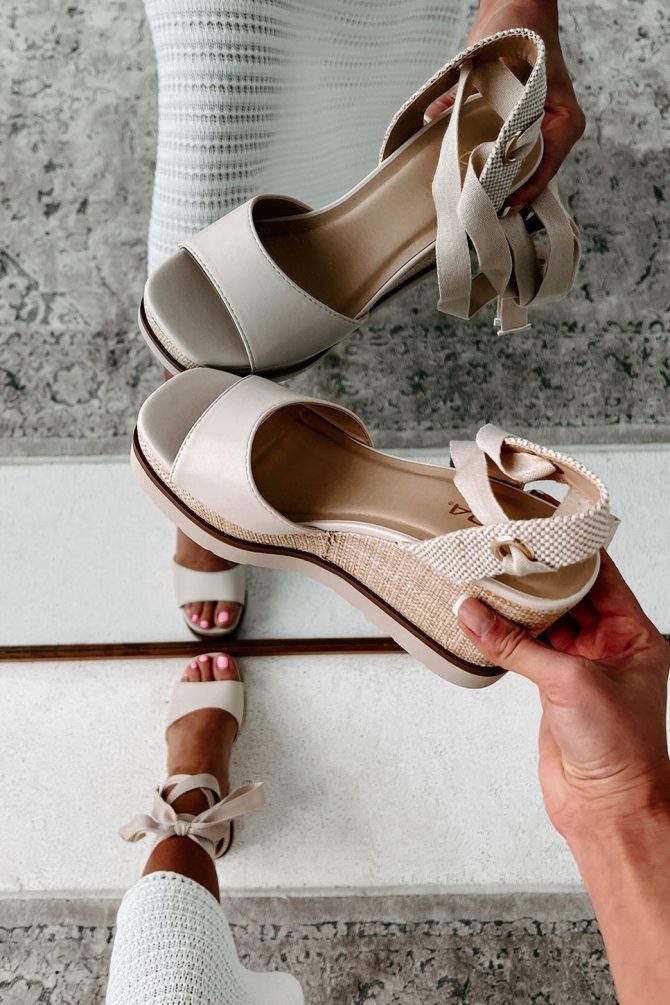 Makayla Ankle Tie Espadrille Wedge Sandals (Bone) ?? NanaMacs - Image 4