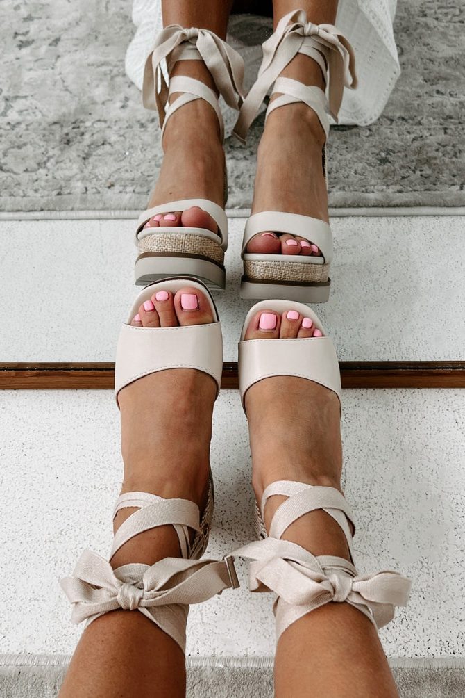 Makayla Ankle Tie Espadrille Wedge Sandals (Bone) ?? NanaMacs - Image 3