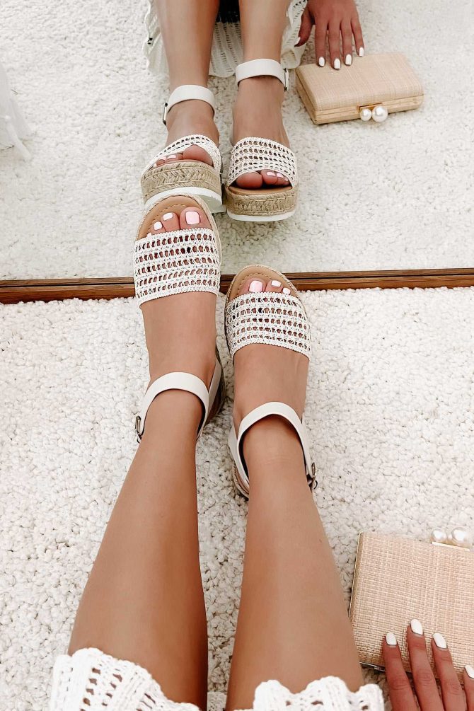 Hoyden Woven Platform/Wedge Sandal (Bone) ?? NanaMacs - Image 3
