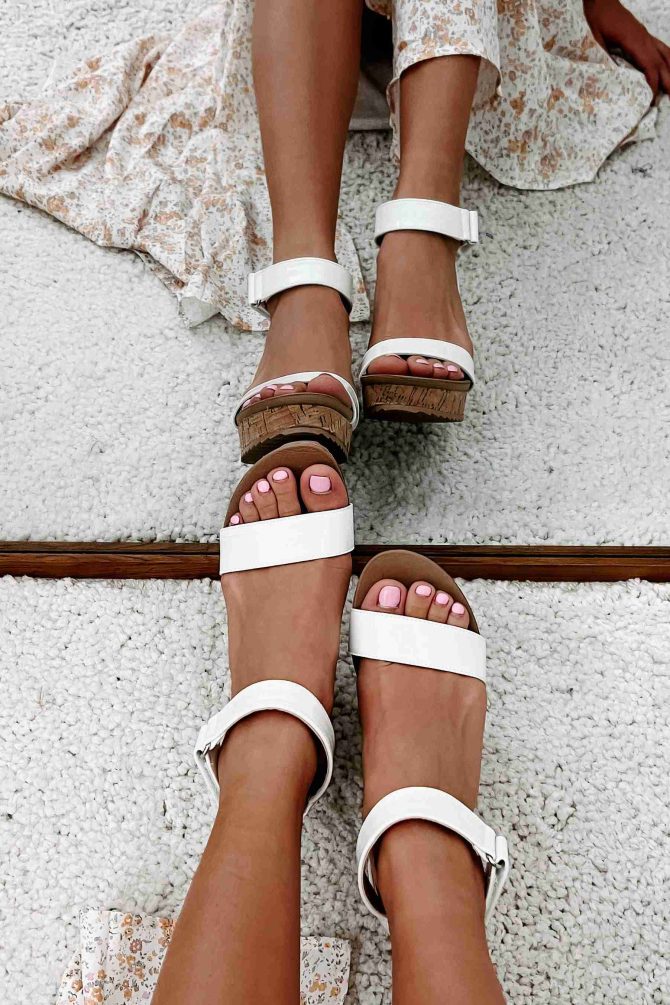 Avalon Patent Leather Cork Wedge Sandals (Patent White) ?? NanaMacs - Image 3