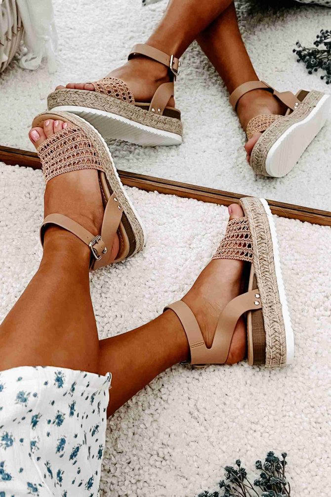 Hoyden Woven Platform/Wedge Sandal (Dark Nude) ?? NanaMacs - Image 4