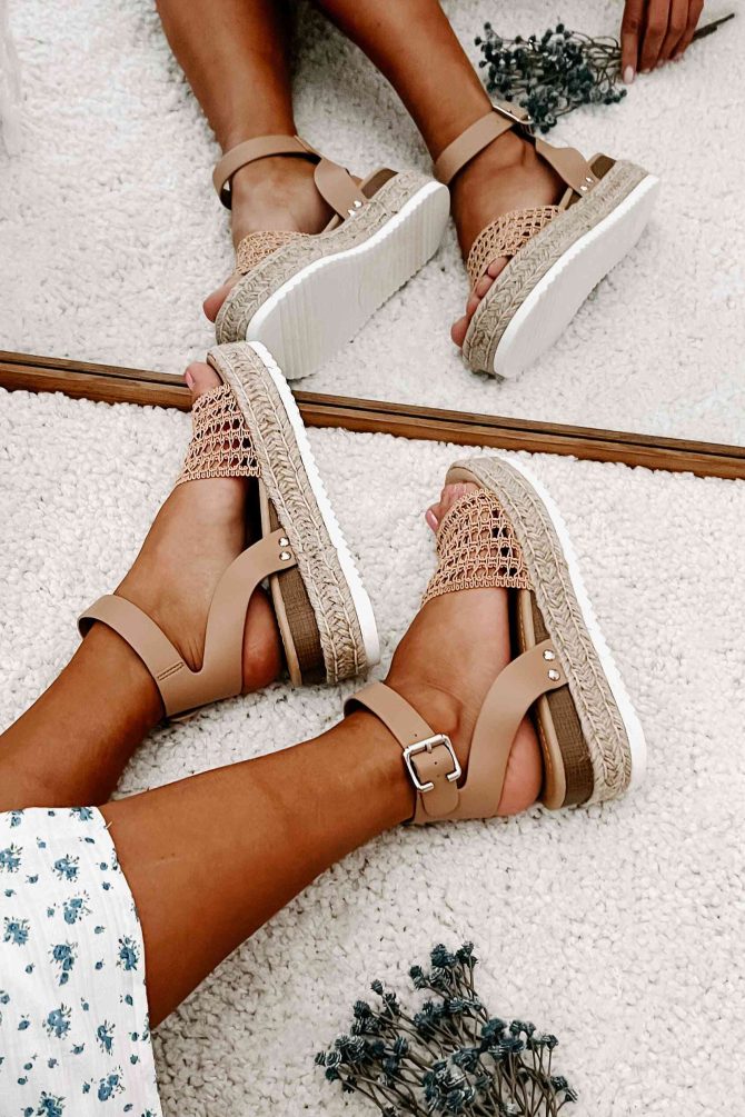 Hoyden Woven Platform/Wedge Sandal (Dark Nude) ?? NanaMacs - Image 3