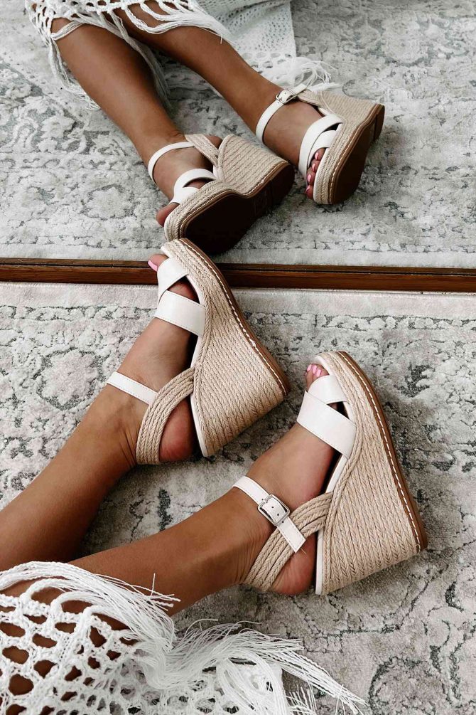 Near & Dear Espadrille Wedge Sandals (Bone) ?? NanaMacs - Image 4