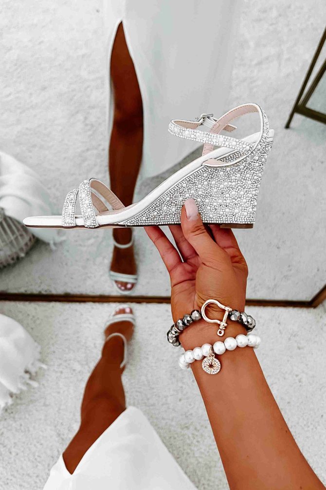 Love Without Boundaries Rhinestone Wedge Heels (White) ?? NanaMacs - Image 2