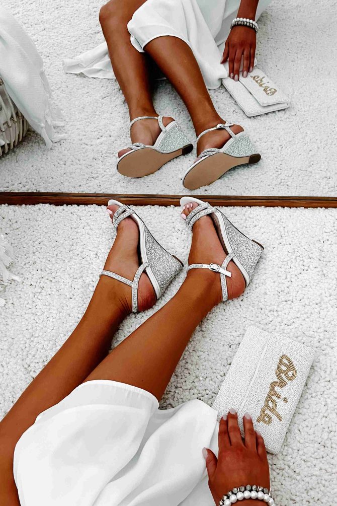 Love Without Boundaries Rhinestone Wedge Heels (White) ?? NanaMacs - Image 4