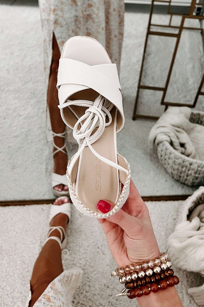 So Sweet Ankle Tie Wedge Sandals (Bone) ?? NanaMacs - Image 4