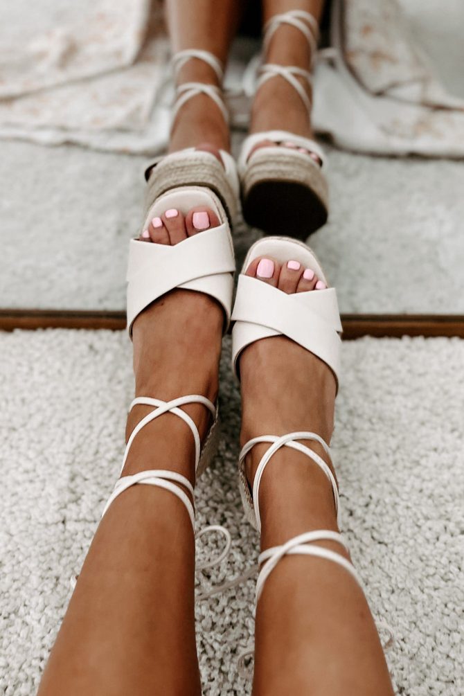 So Sweet Ankle Tie Wedge Sandals (Bone) ?? NanaMacs - Image 3