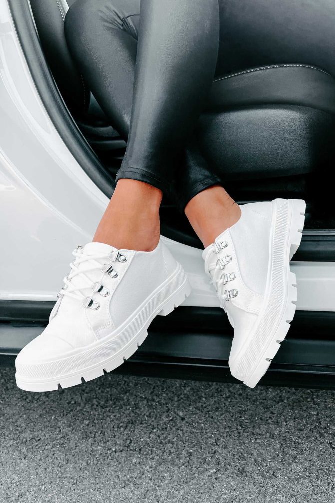 Walk It Off Canvas Lug Sneakers (White) ?? NanaMacs - Image 4