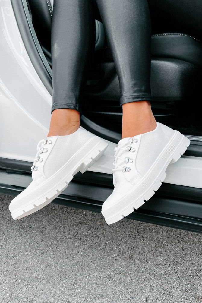 Walk It Off Canvas Lug Sneakers (White) ?? NanaMacs - Image 3